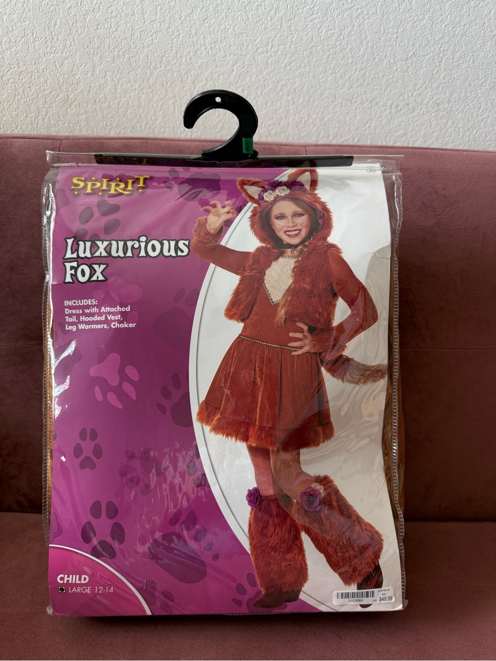 Spirit Halloween Luxurious Fox Kids Costume - Rust Orange